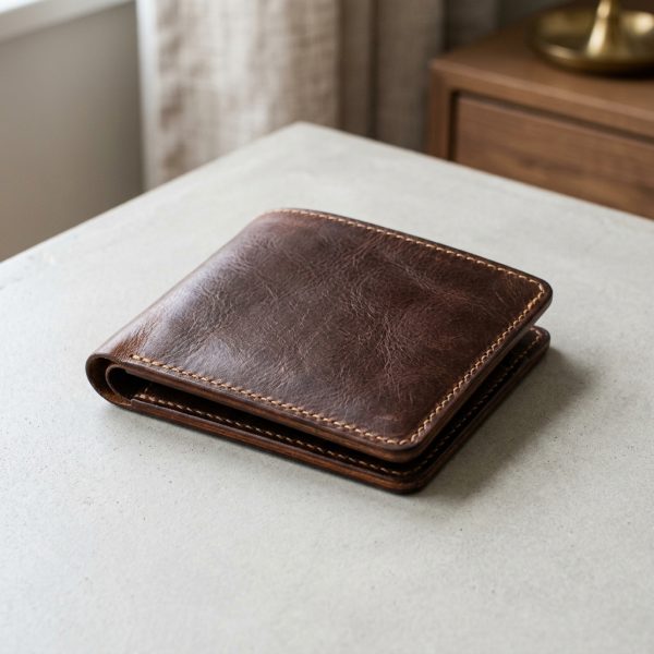 Handcrafted bifold full-grain cowhide leather wallet Leather Bangla